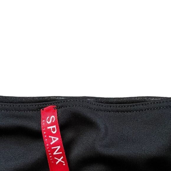 SPANX Faux Leather Moto Leggings Black Size Medium - Picture 9 of 9